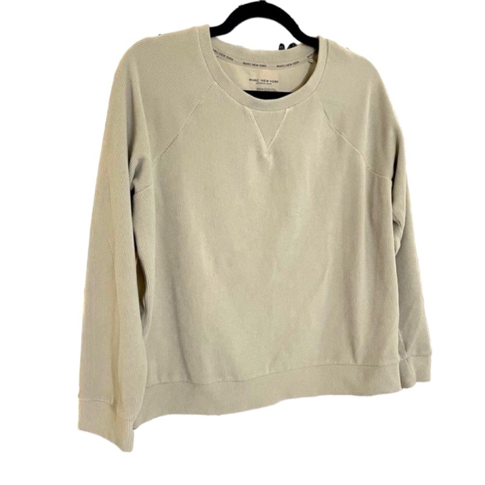 Marc New York tan beige neutral super soft and cozy sweatshirt